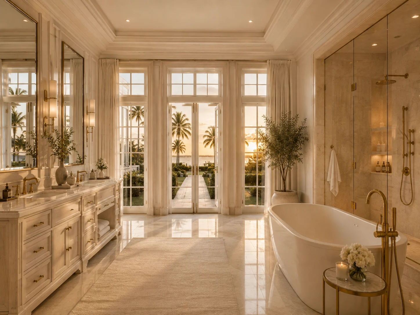 Bathroom with a freestanding tub